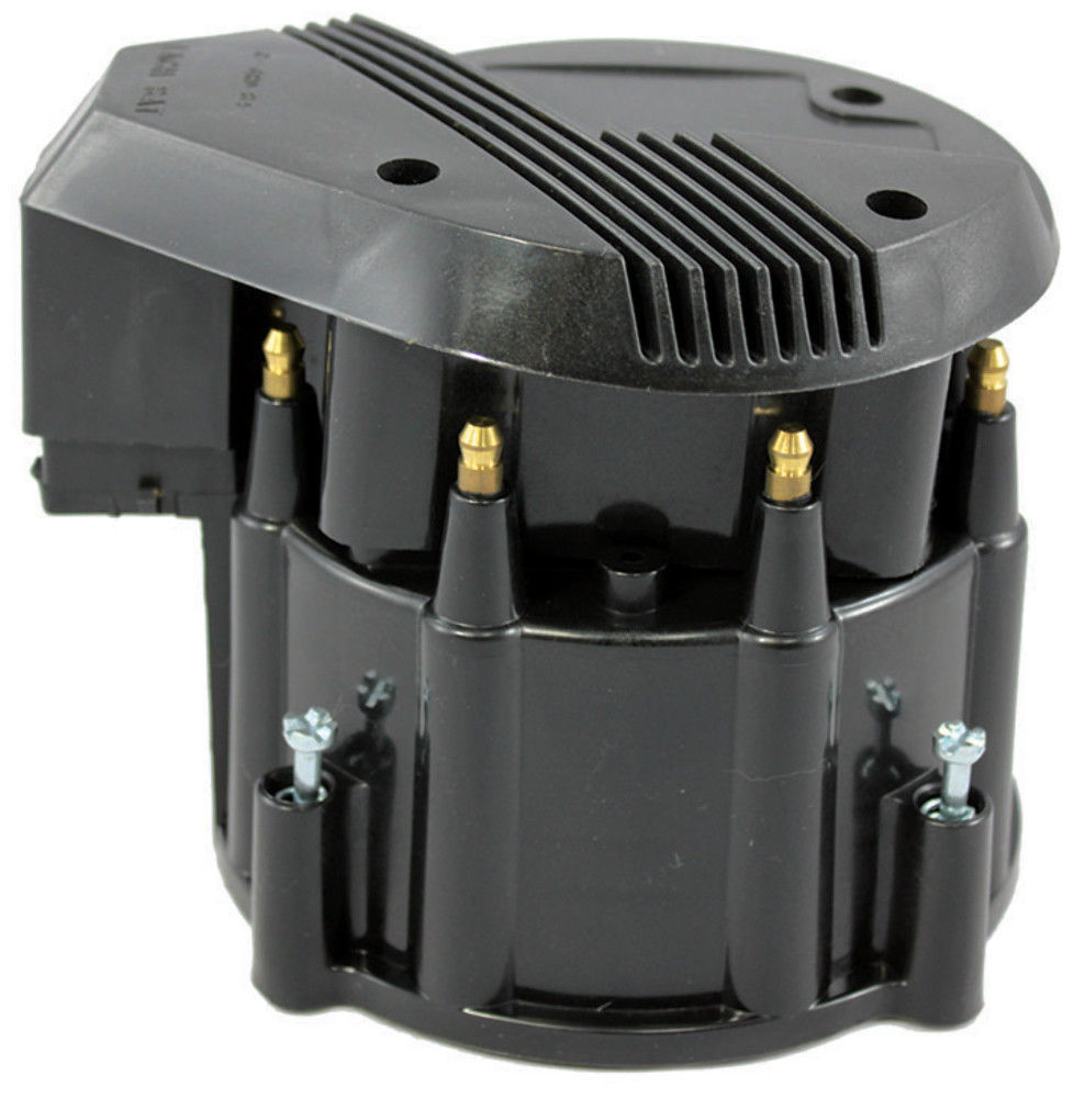 Black HEI Performance Distributor Cap & Rotor, Fits Hot Rod V8 SBC/BBC