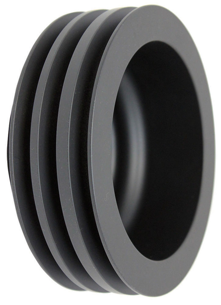 SBC Chevy 283350 Black Aluminum LWP Triple Groove Crankshaft Pulley