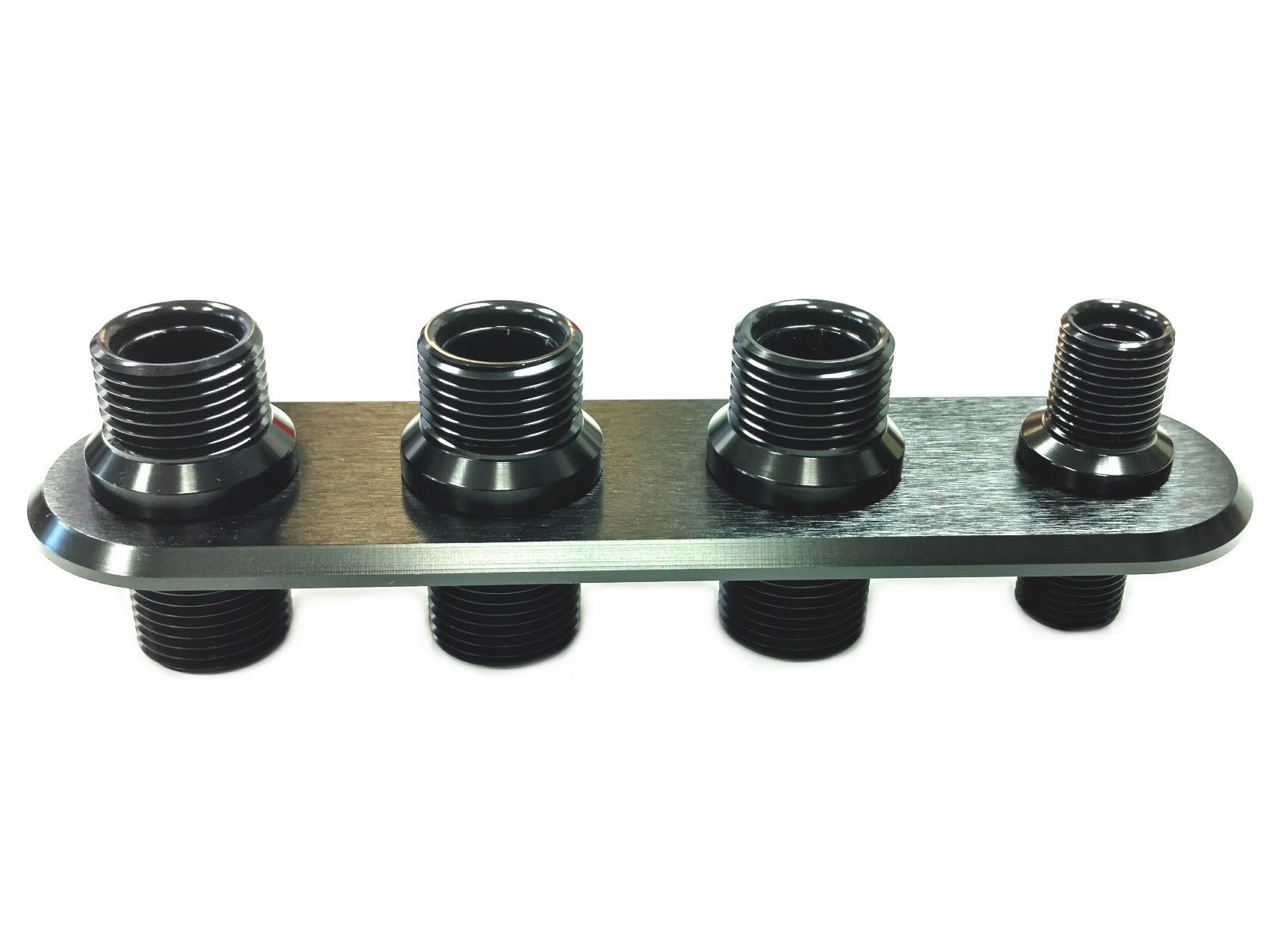 LOSTAR Billet Aluminum 4 Port Bulkhead Fitting For Air Conditioning Line//Heater Hose