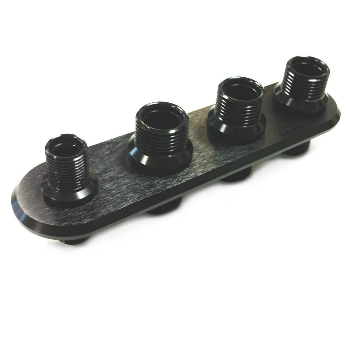 Black Aluminum 4 Port Straight AC Air Conditioning Heater Hose Firewall