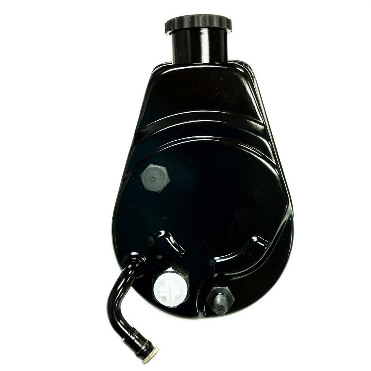 BBC SBC Chevy Black Saginaw Style Power Steering Pump w/ Single Groove