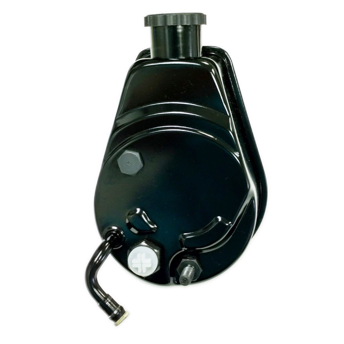 BBC SBC Chevy Black Saginaw Style Power Steering Pump w/ Single Groove