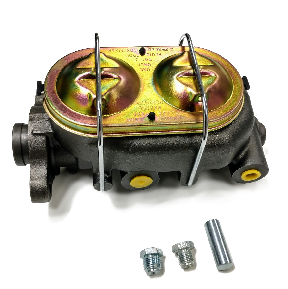 Cast Iron Master Cylinder 1" Deep Bore Dual Bail, 4 Ports, 29/16" 21/