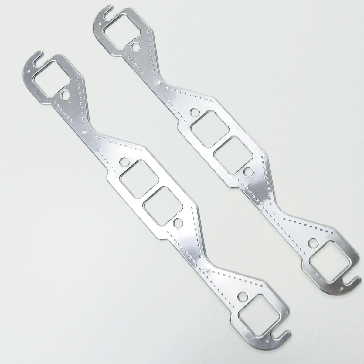 SBC 265400 Square Port Aluminum Exhaust Gasket, Pr, Fits Chevy Small