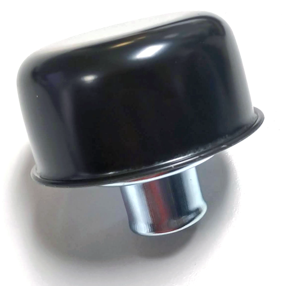 Black Valve Cover PushIn Breather Caps w/ Grommets, Pair, Fits Ford