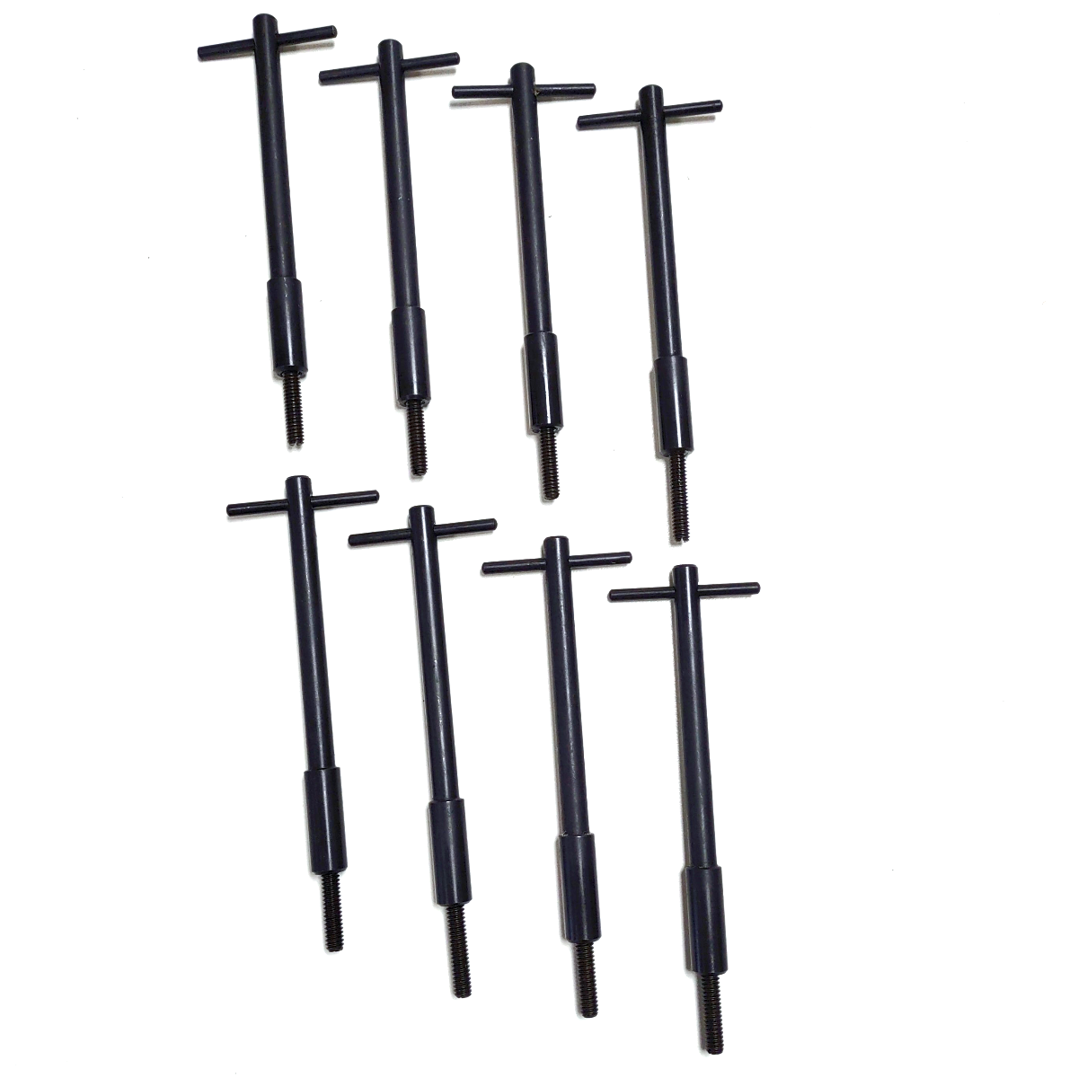 Muscle Car Black Steel Valve Cover TBar Wing Nut 1/4"20 x 5", Set Of