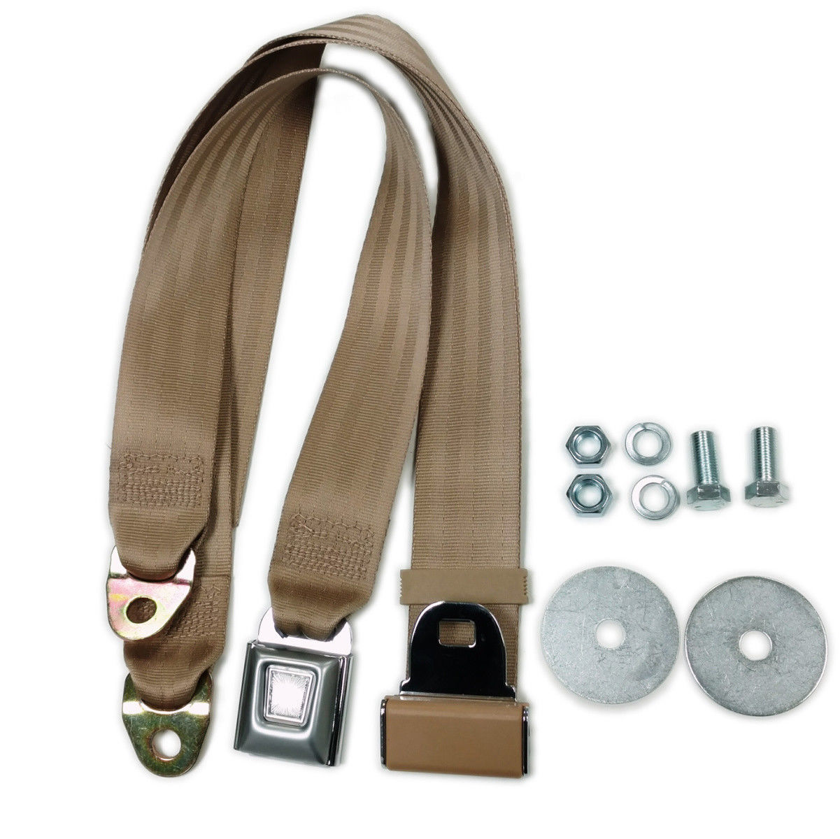 Tan Universal 72" Lap Seat Belt w/ Hardware Hot Street Rod Muscle