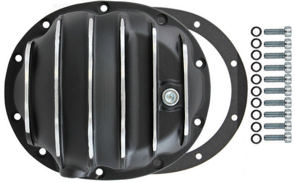 Black Finned Aluminum Dana 35 10Bolt Diff Differential Cover Jeep YJ