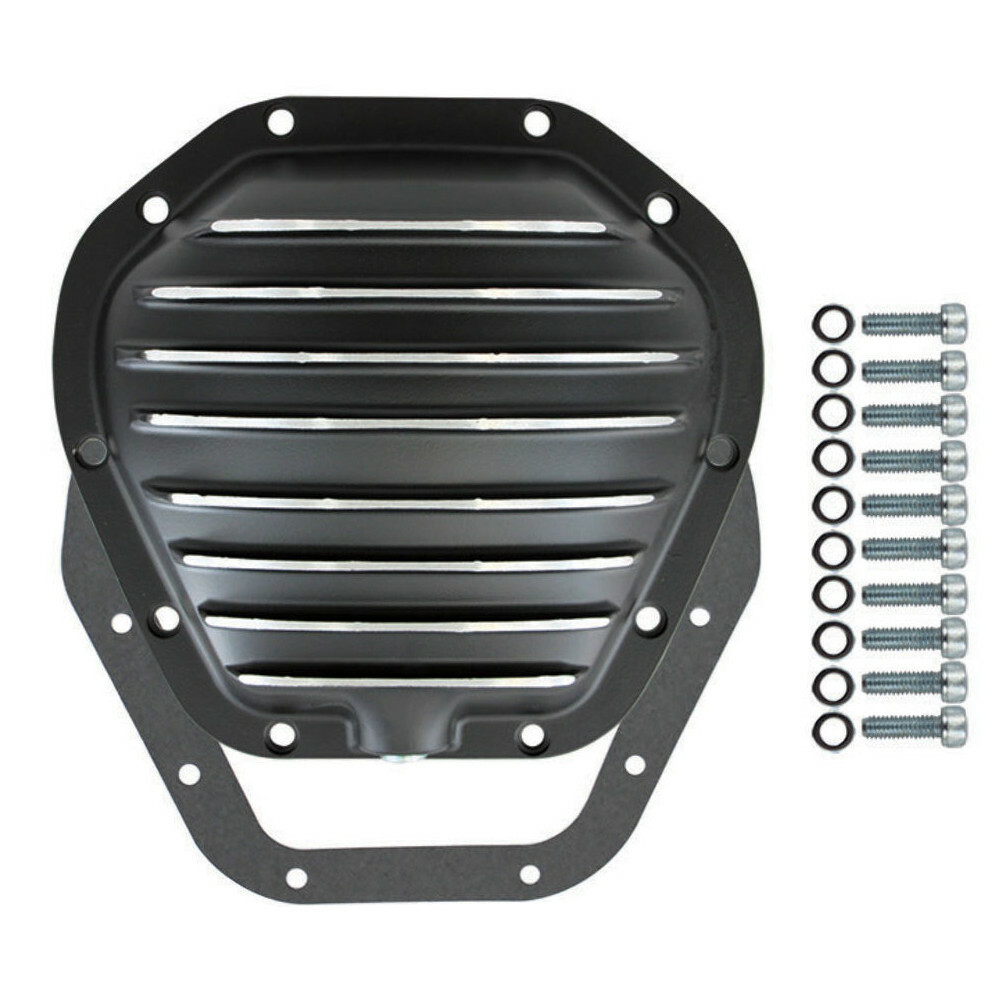 Black Finned Aluminum 10Bolt Diff Differential Cover, Fits Dana 60