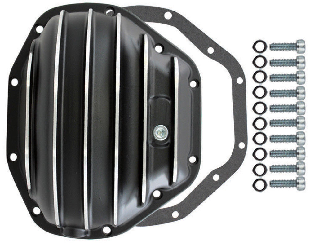 Black Finned Aluminum Dana 80 10Bolt Diff Differential Cover Ford