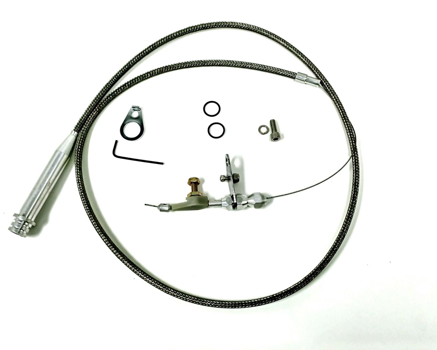 57" Kick Down Trans Cable Kit 700 R4 Detent Braided Stainless Chevy GM