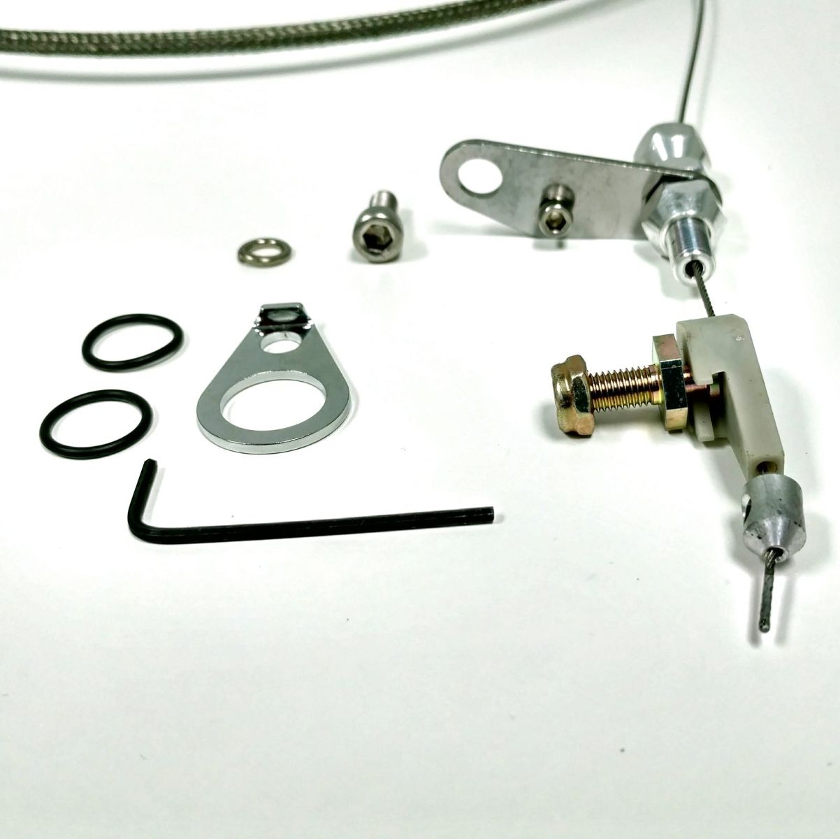 57" Kick Down Trans Cable Kit 700 R4 Detent Braided Stainless Chevy GM