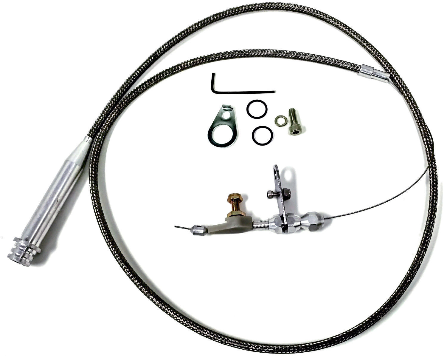 57" Kick Down Trans Cable Kit 700 R4 Detent Braided Stainless Chevy GM