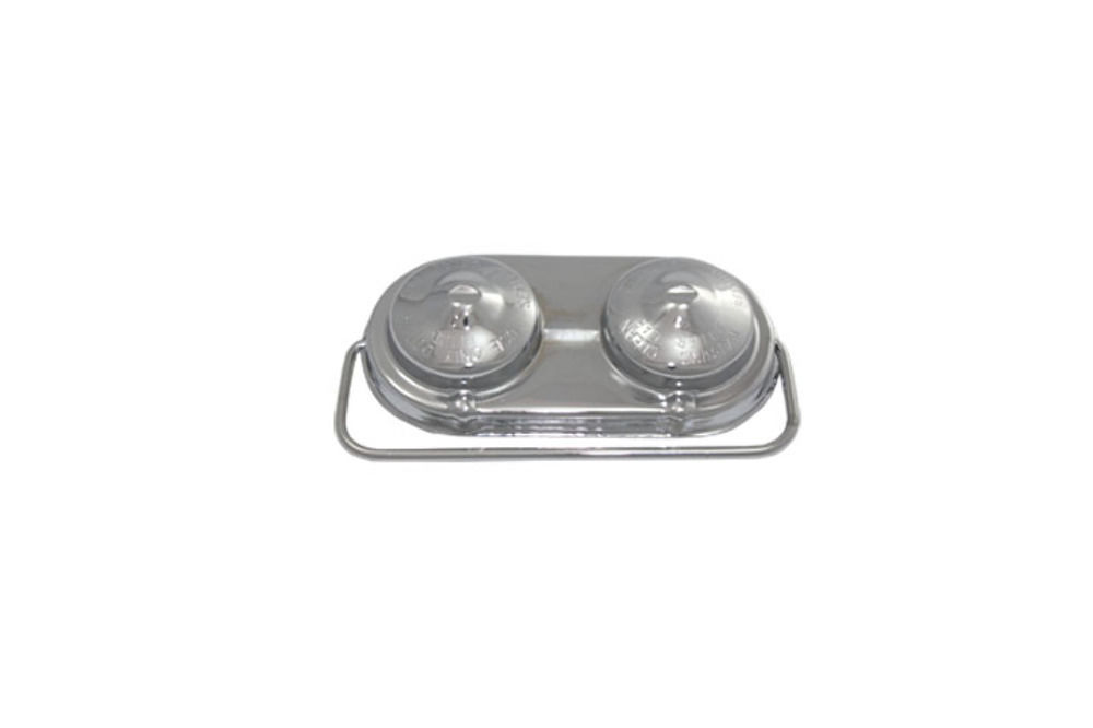 Chrome Master Cylinder Cover Steel Chevy GM 23/8"x5" Single Bail V8 67