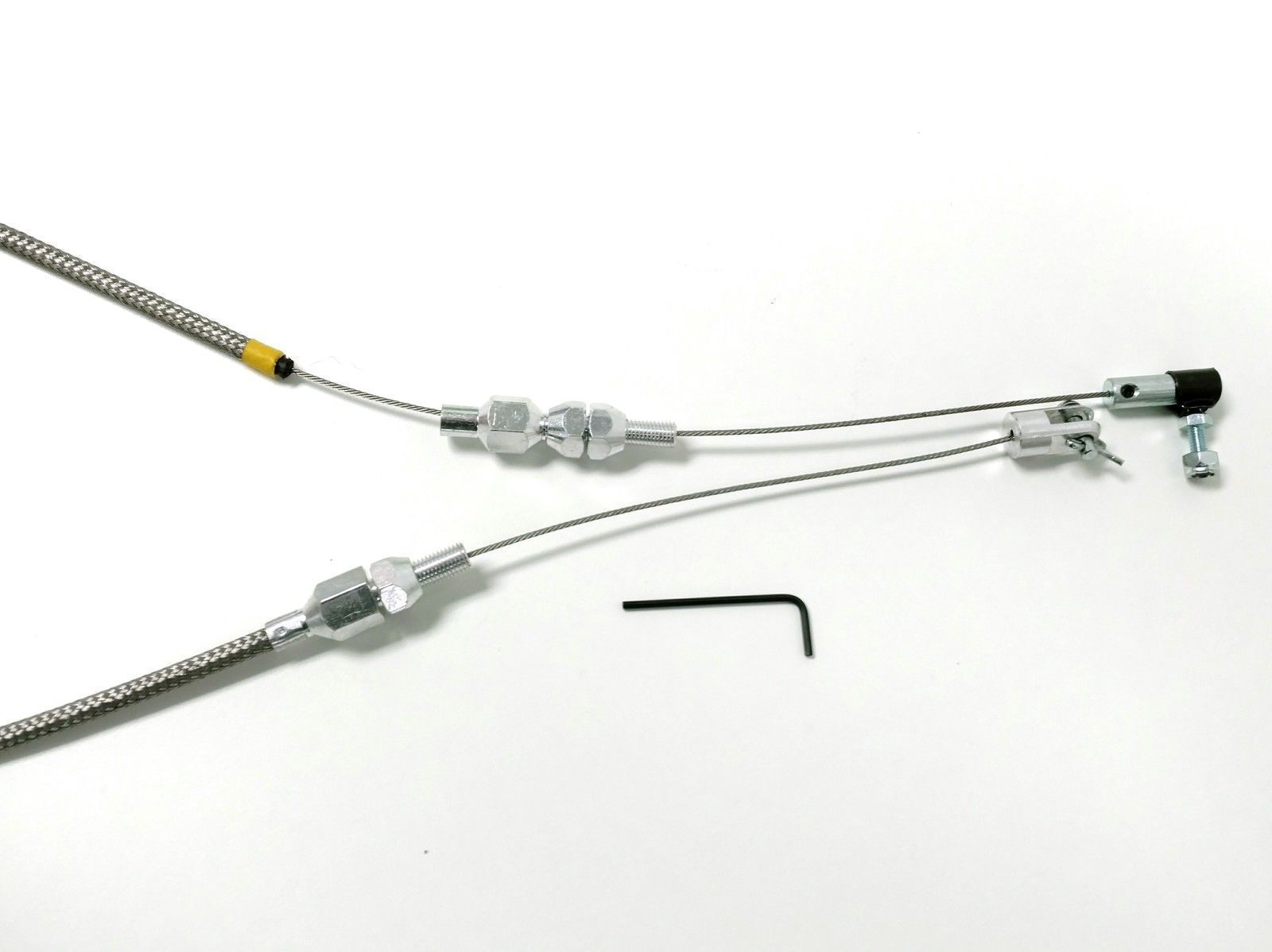 36" Stainless Throttle Cable W/ 24" Stainless Braid For Hot Rod, Rat