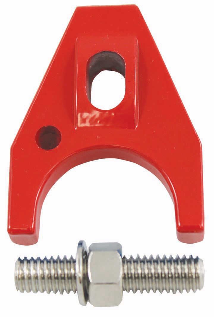 Hot Rod Red Painted Aluminum Distributor Hold Down Clamp SBC 350 BBC