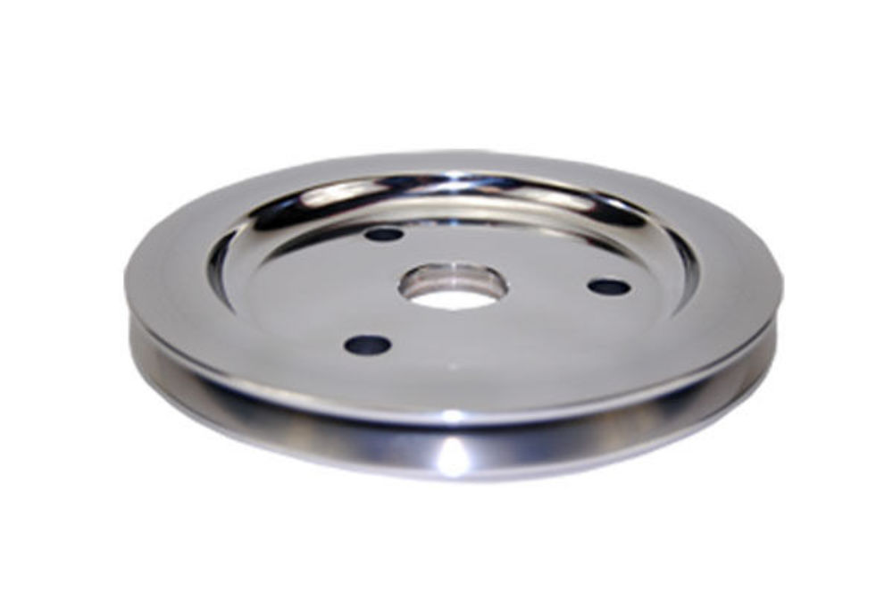 SBC Chevy 283350 Machined Aluminum SWP Single Groove Crankshaft Pulley Pirate Mfg
