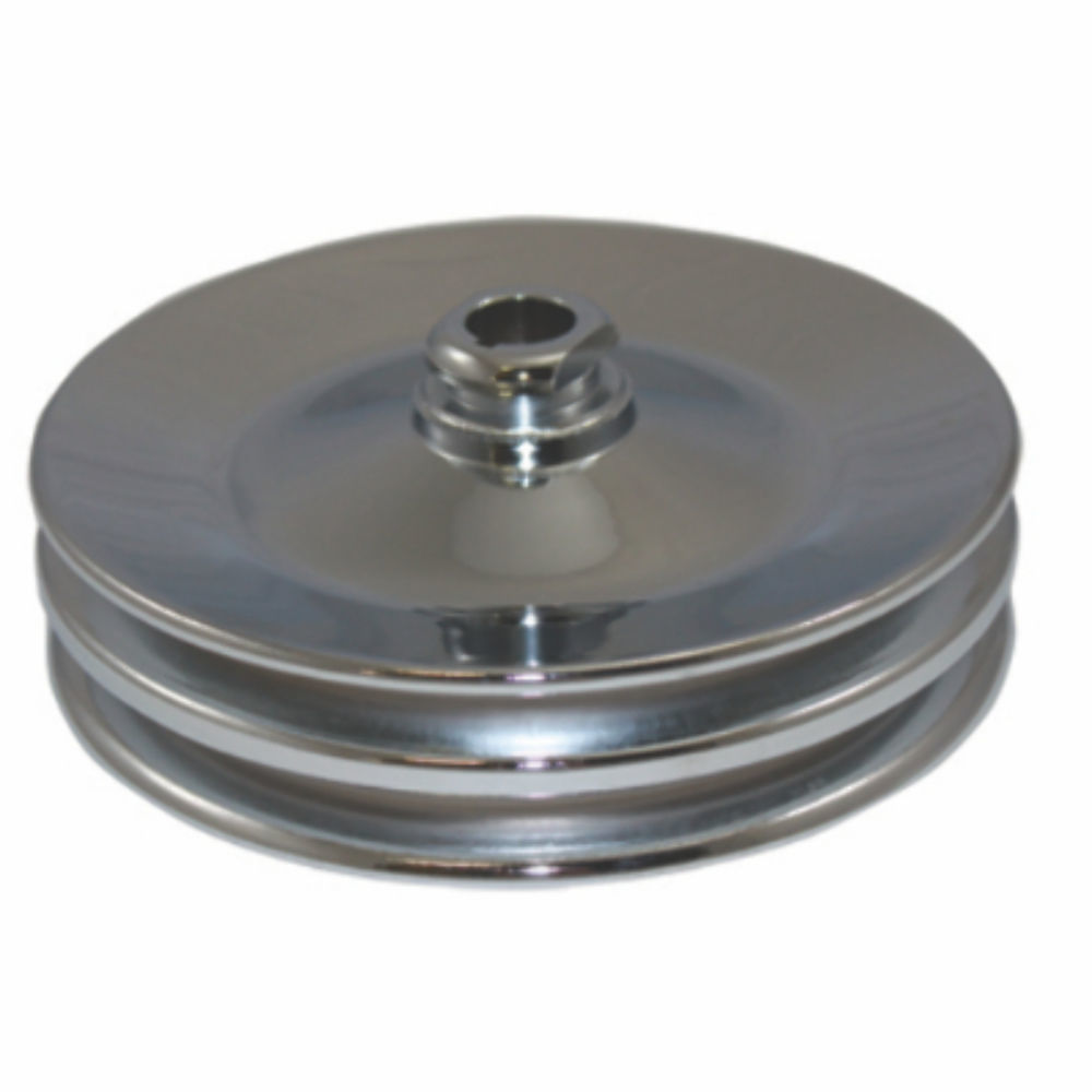 GM & Chevy 6784 Chrome Steel Double Groove Power Steering Pulley