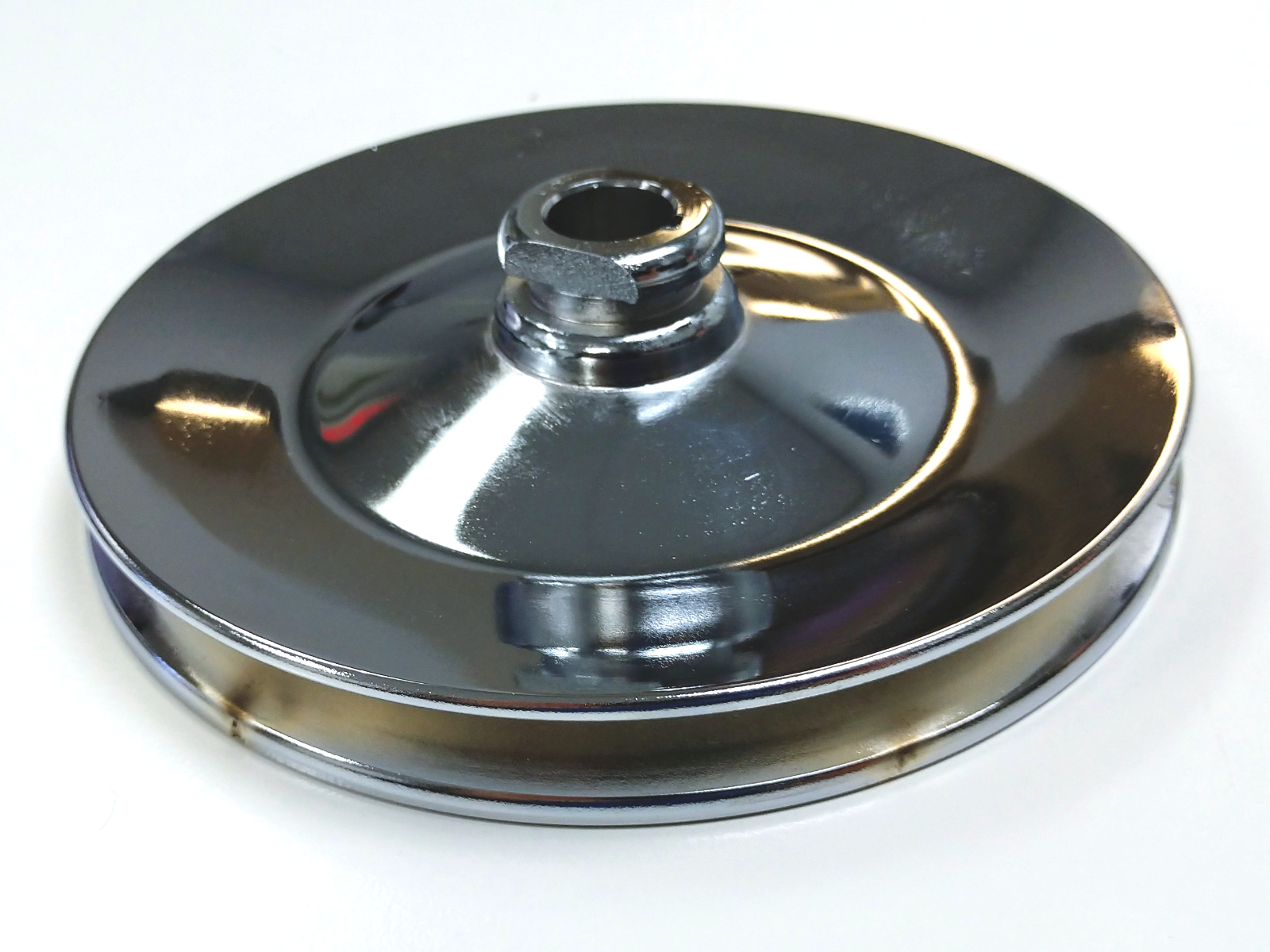 Chrome Steel Chevy Gm Key Way Power Steering Pump Pulley 2 Groove
