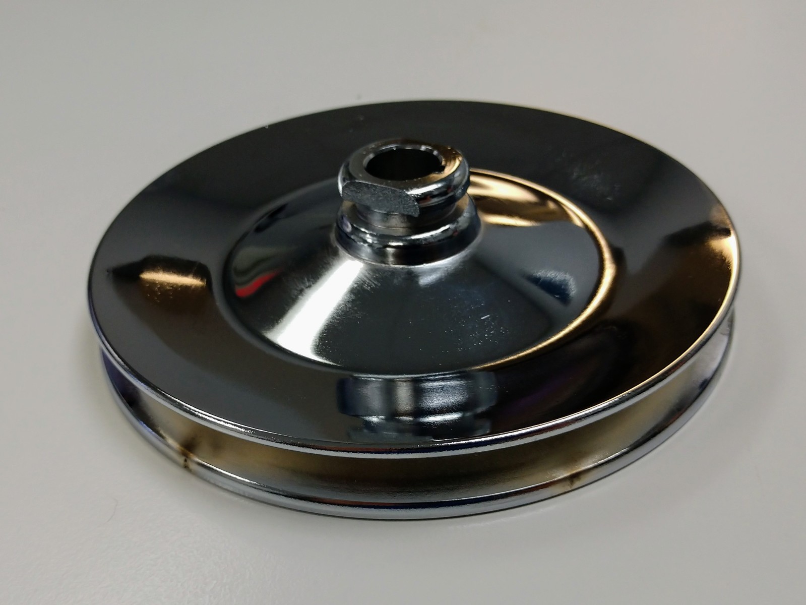 Chrome Steel Single Groove Power Steering Pulley, GM Chevy 6784 BBC