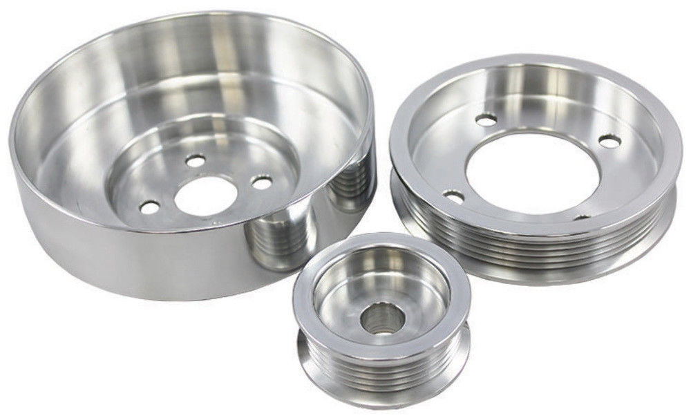 Polished Aluminum Serpentine Pulley Set, Fits Ford 19941995 Mustang 5