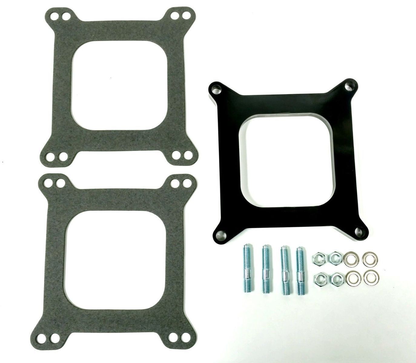 SPP 1" Aluminum Carburetor Spacer – Square Bore, Open Center, For Holley & Edelbrock