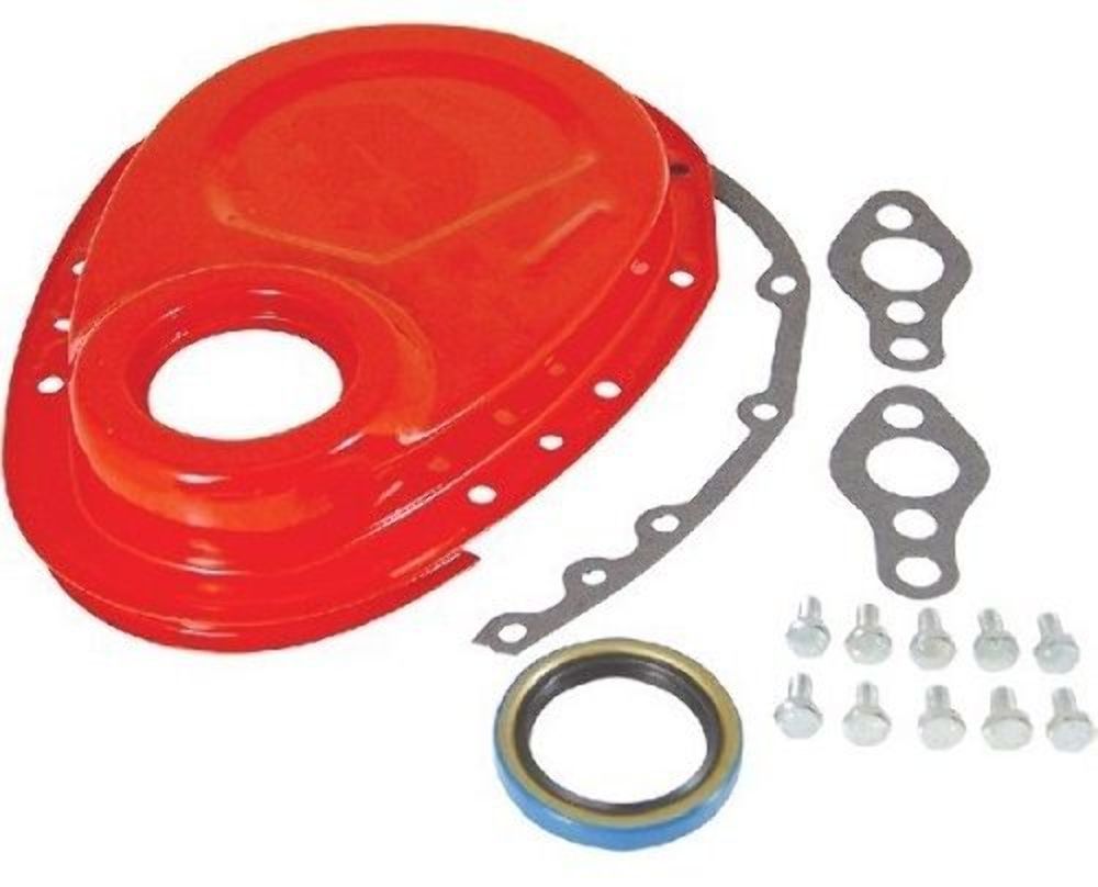 Orange Timing Chain Cover Kit Fits Chevy SBC 283350 Pirate Mfg