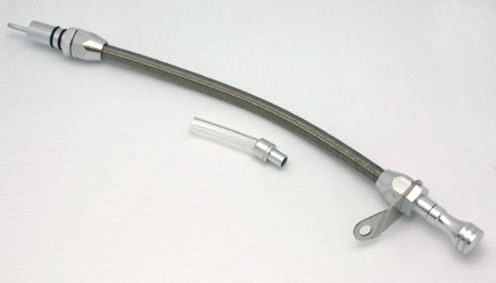 Chevy Turbo TH350 Steel Braided Transmission Dipstick Bell Housing