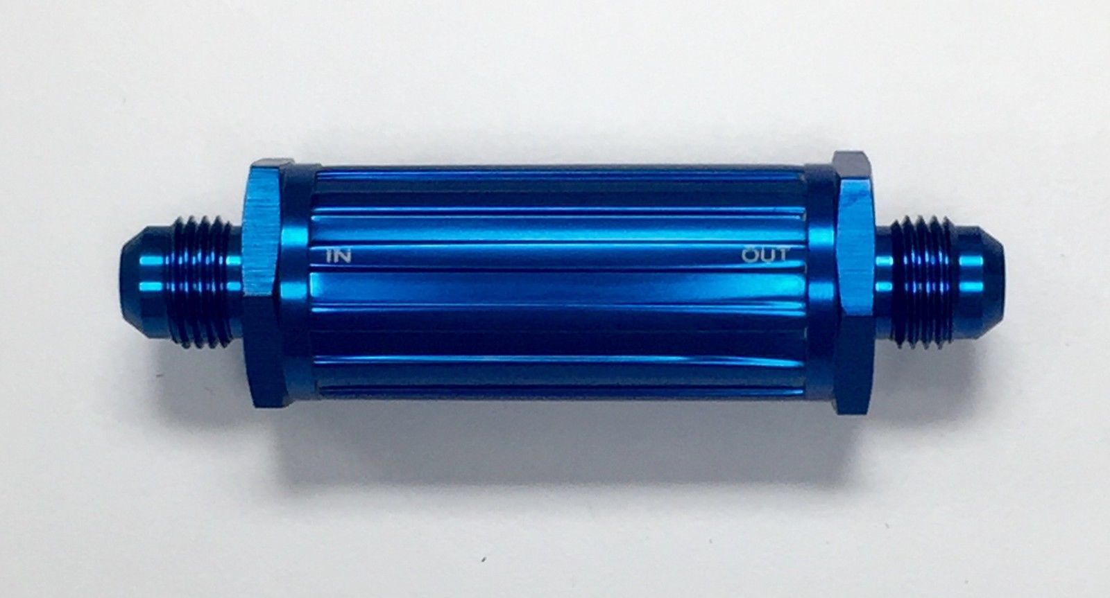 DISCONTINUED Aluminum Racing Inline Fuel Filter w/Brass 150 Micron