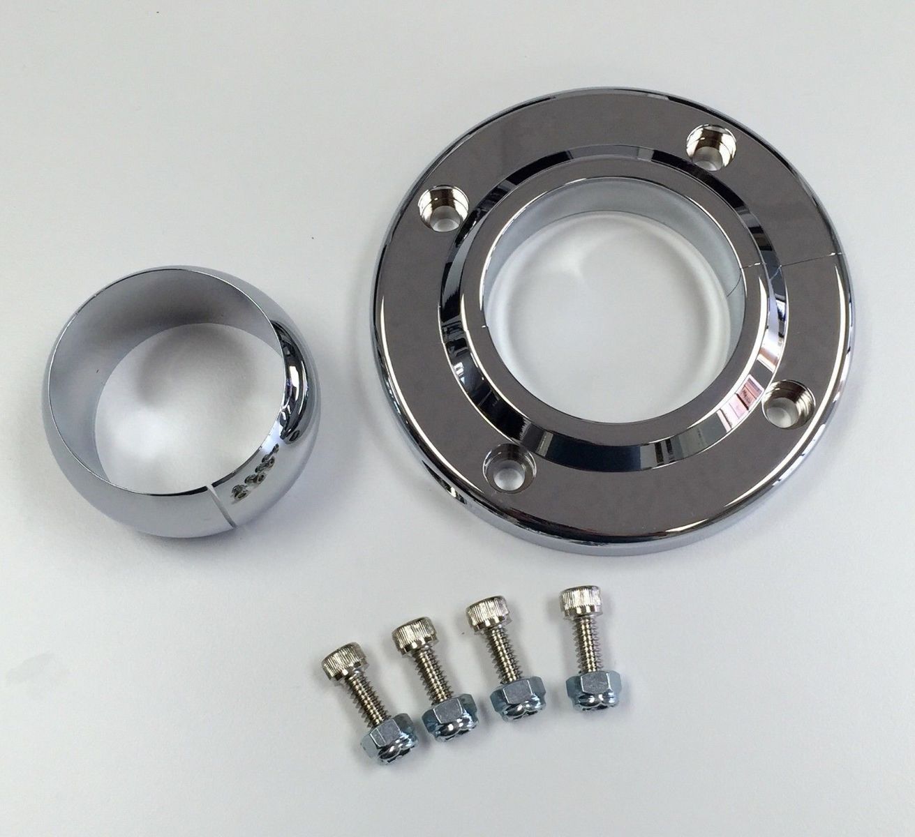 Hot Rod Chrome Aluminum Steering Column Swivel Floor Mount For 2 Inch