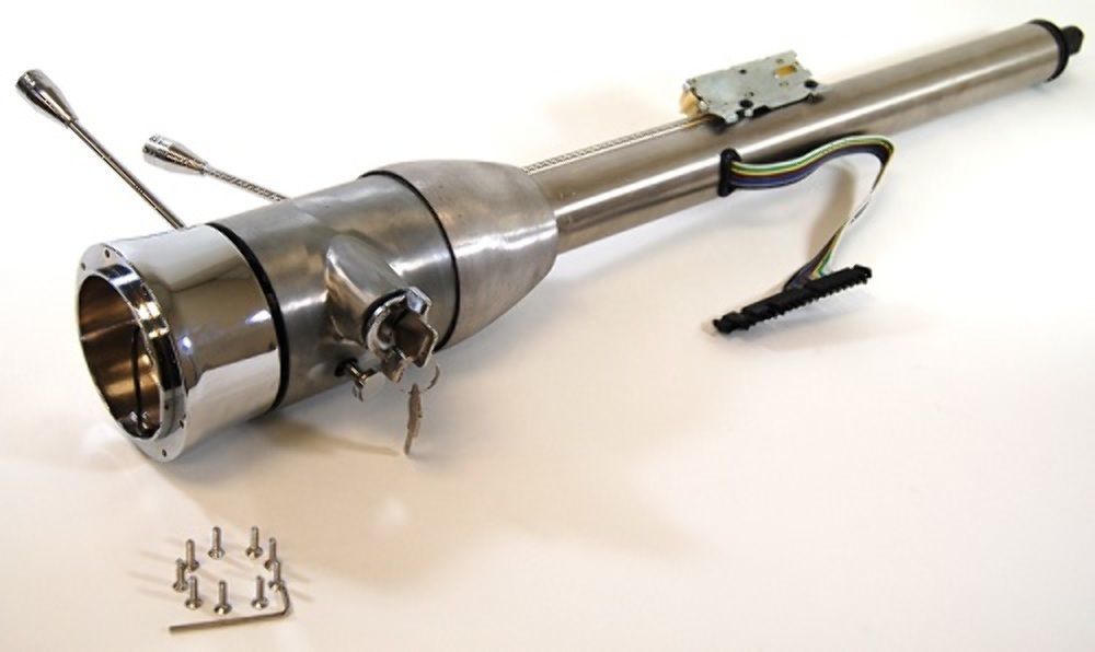 Street Rod Raw 28" Tilt Steering Column With Ignition Floor Shift