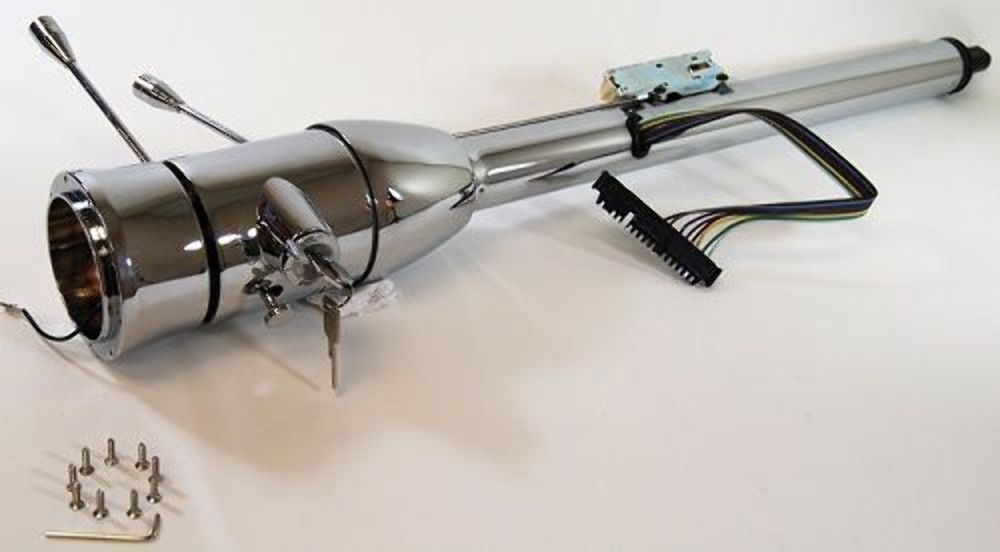 Street Rod Chrome 30" Tilt Steering Column With Ignition Floor Shift