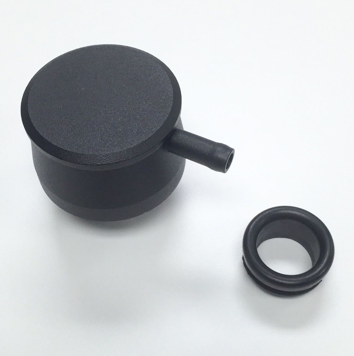 Hot Rod Black Round Smooth Valve Cover PCV Breather W/ Grommet Pirate Mfg