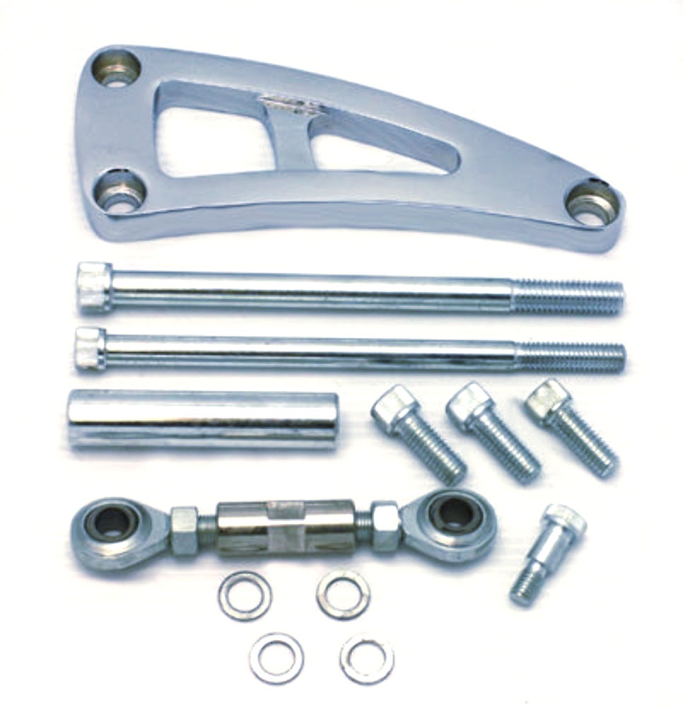 BBC CHEVY CHROME/ALUMINUM ALTERNATOR BRACKET KIT LWP Pirate Mfg