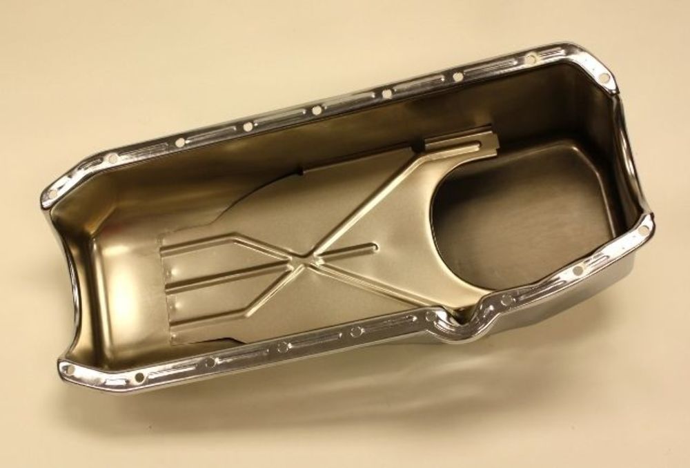 CHEVY SB 5579 OIL PAN 283400 SBC SMALL BLOCK CHROME Pirate Mfg