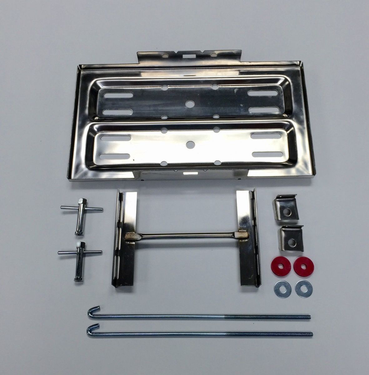 Polished Stainless Steel Hot Rod Battery Tray Kit Pirate Mfg