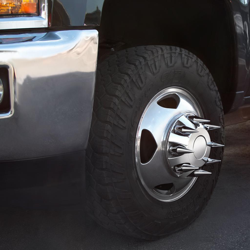 Chrome Spike Hubcap Nut Covers, Set of 32, For 19992018 Chevrolet/GMC