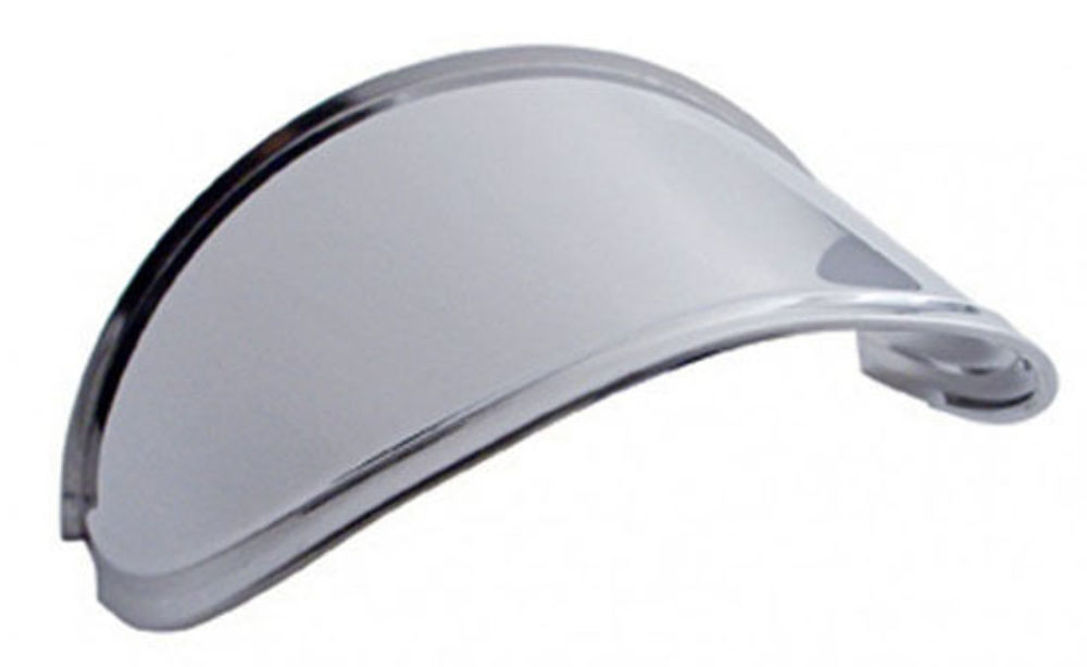 7" Round Headlight Visor Shield, Extended, Stainless Steel, Vintage