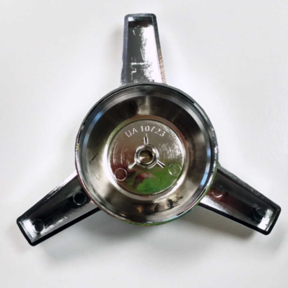 3 Bar Straight Chrome Plastic Spinner for Hub Cap For Cars Trucks, Each