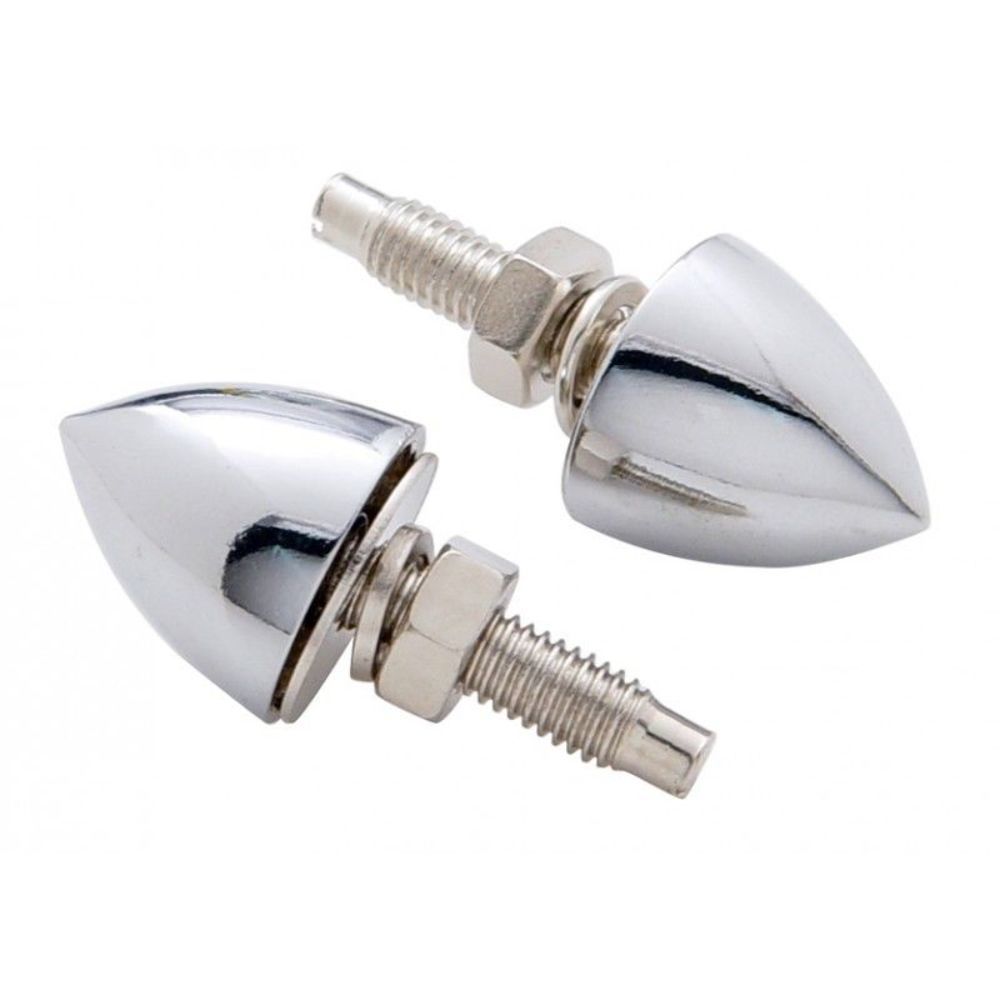 Custom Chrome Bullet License Plate Fasteners, Set of 4, Hot Rod, Rat