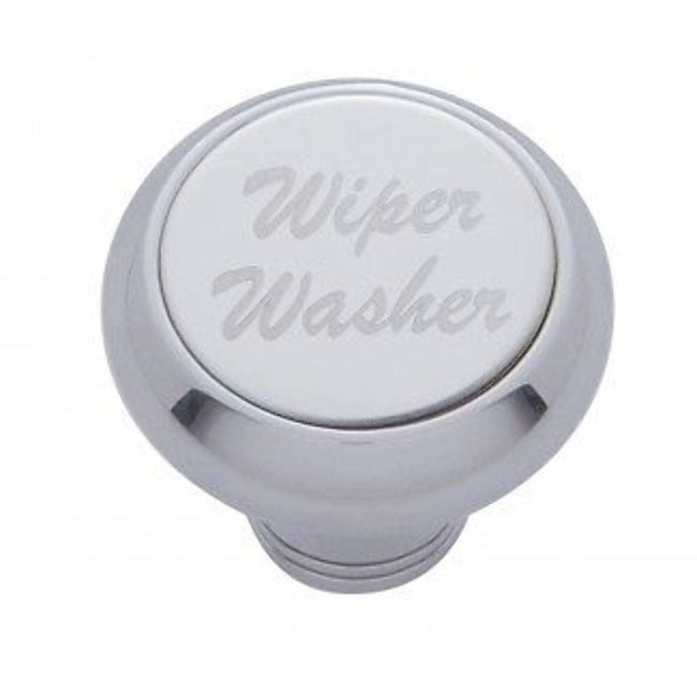 Chrome Aluminum "Wiper/Washer" Dash Knob With Stainless Steel Plaque