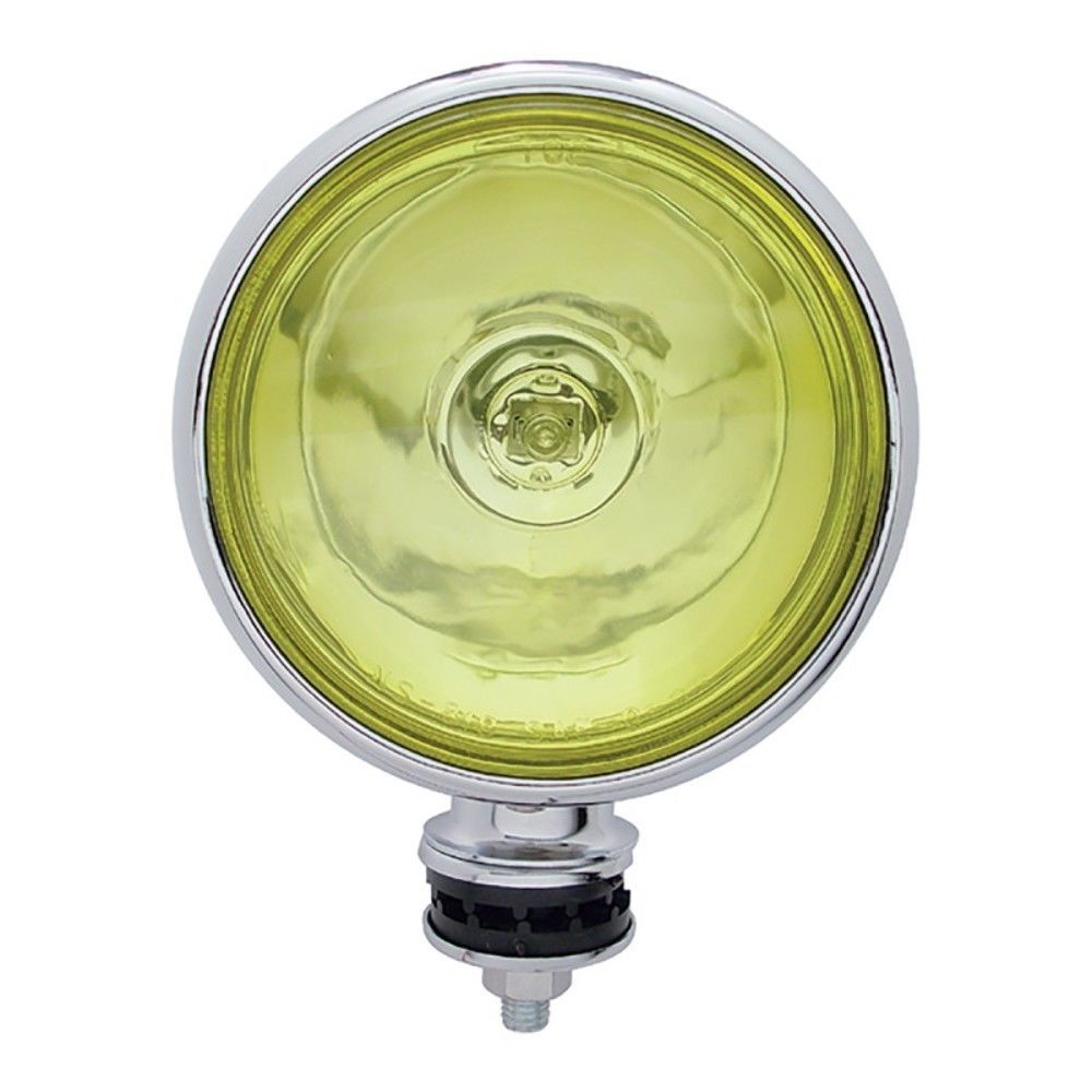 6" Round Off Road Chrome Rim Yellow Lens Halogen Work Spot Light / 55 Watt / 12V Pirate Mfg