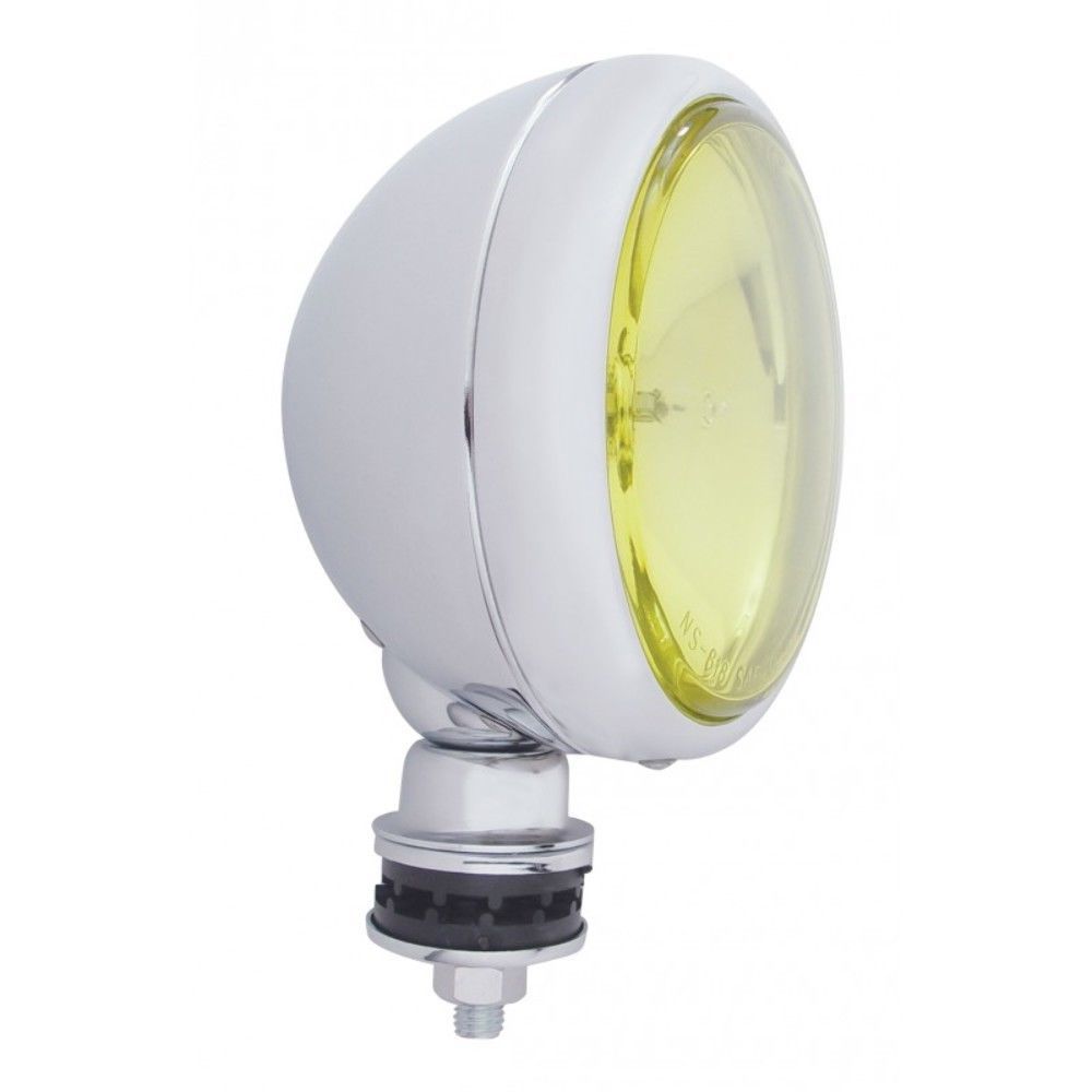 6" Round Off Road Chrome Rim Yellow Lens Halogen Work Spot Light / 55