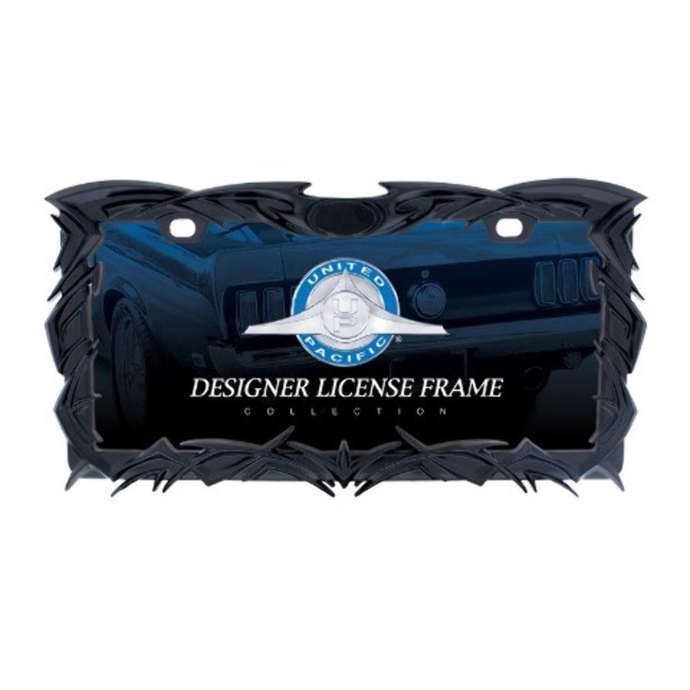 Tribal Flame License Plate Frame Black Pirate Mfg