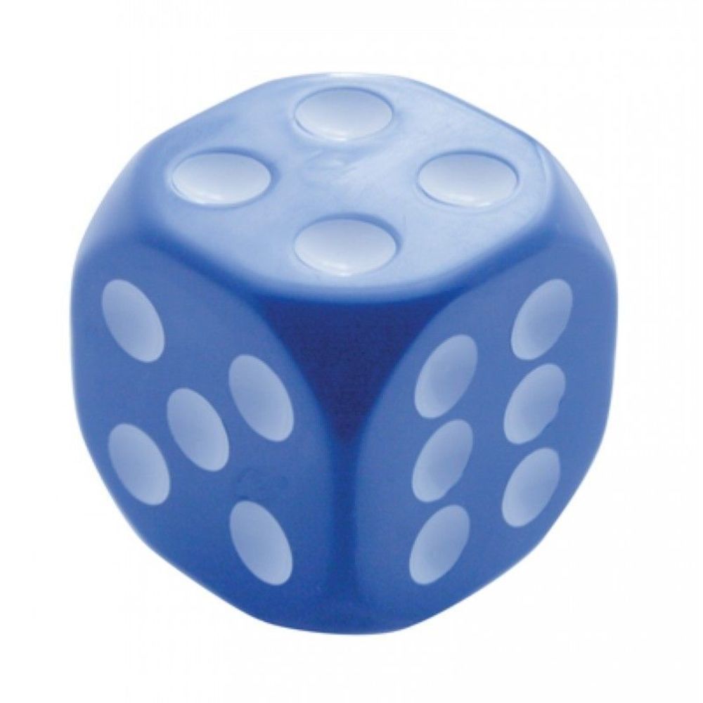 Blue & White Dice Gearshift Knob 17/8" Square Highimpact Plastic