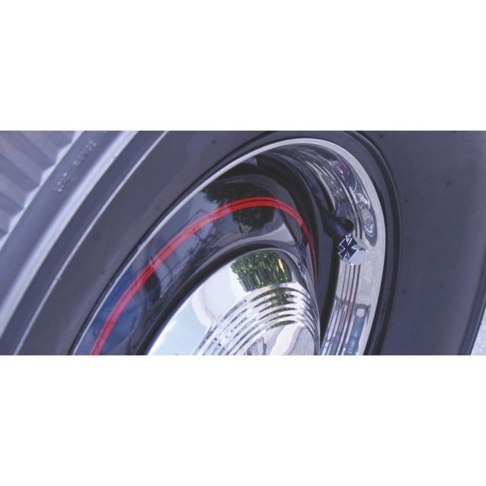 thumbnail image 2 of 4x Iron Cross Valve Stem Caps Wheel Covers Black Car/Truck/Motorcycle 2 of 12