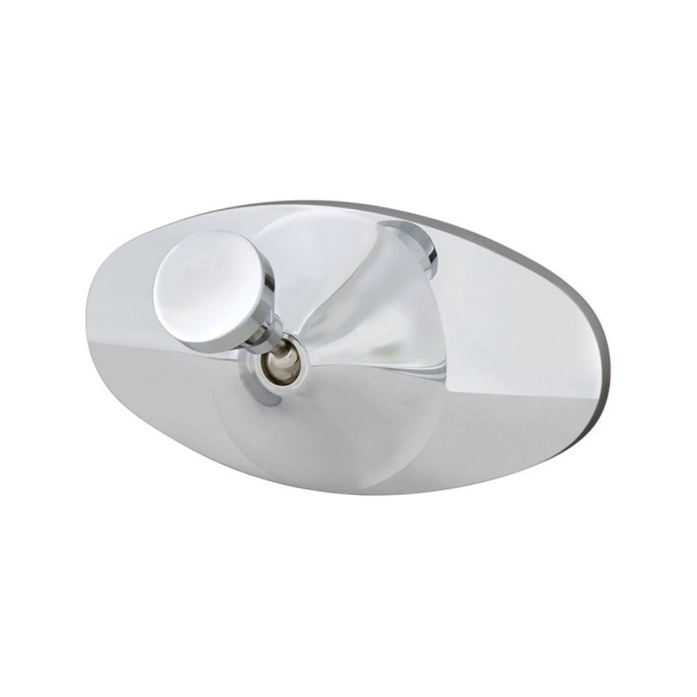 Universal Chrome Oval Interior Rear View Mirror w/ GlueOn Mount Hot