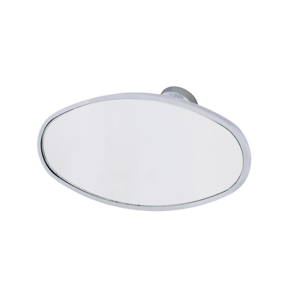 Universal Chrome Oval Interior Rear View Mirror w/ GlueOn Mount Hot