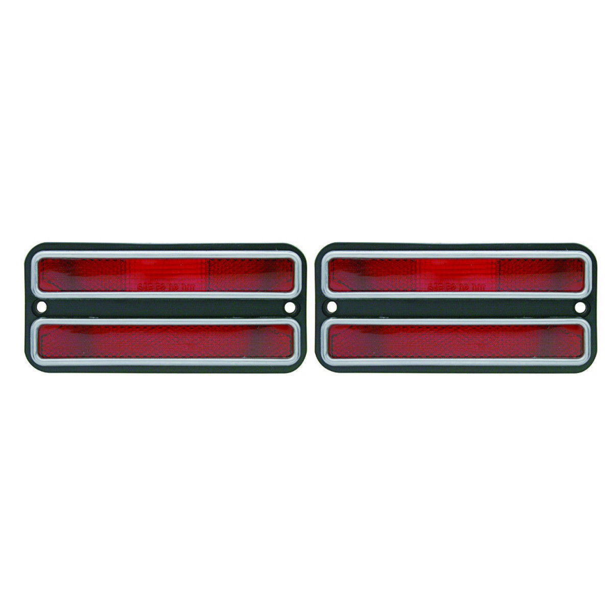 United Pacific Pair Red Deluxe Side Marker Lights – For 1968-1972 Chevy GMC Truck – Front & Rear