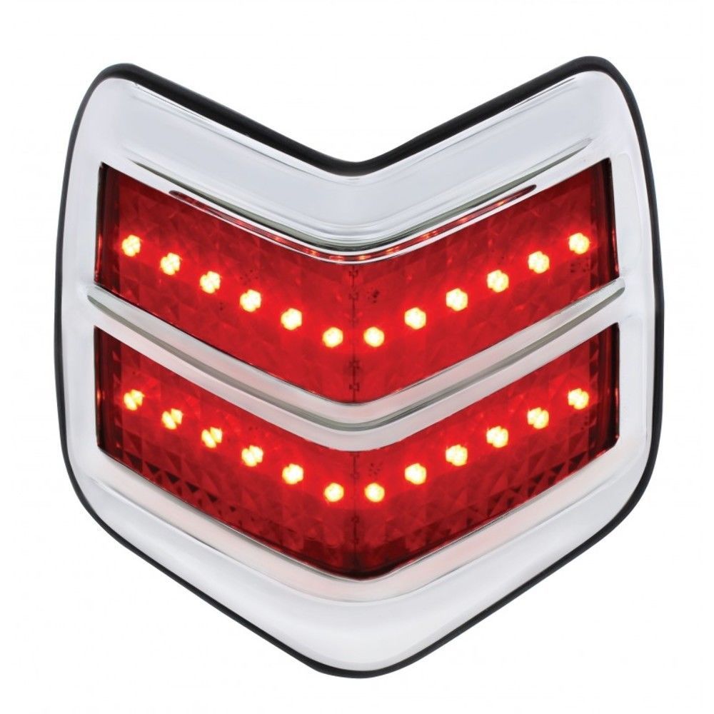 LED Flush Mount Tail Light w/ Chrome Bezel & Pad, Fits Ford 1940